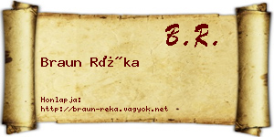 Braun Réka névjegykártya
